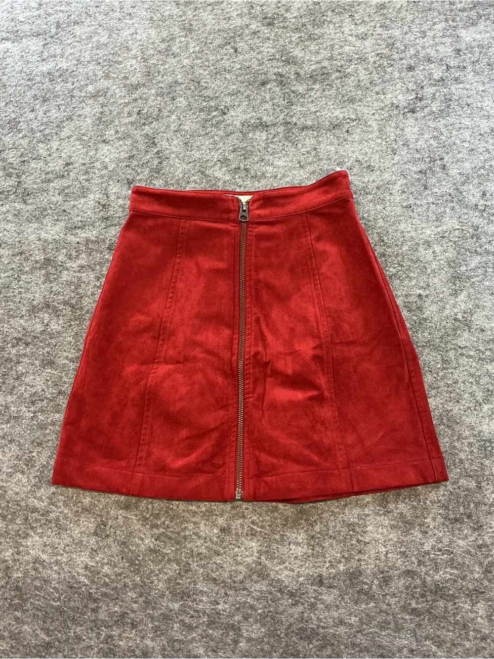 Wilfred Free Faux Red Suede Mini Skirt RRR